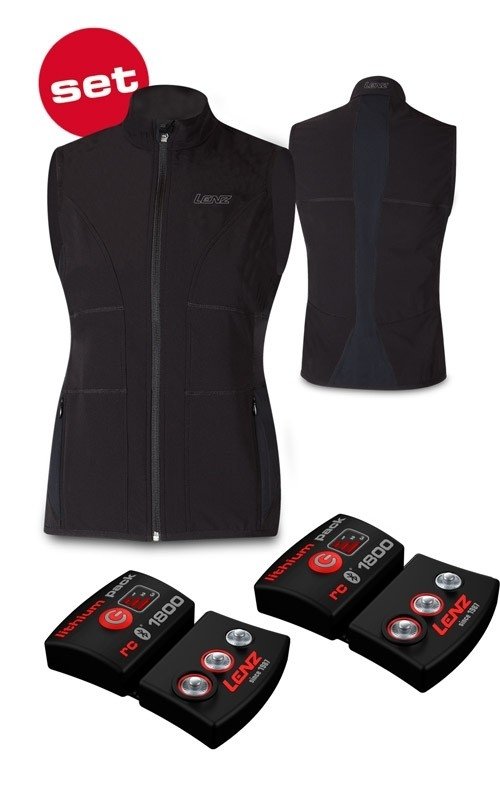 Lenz 1.0 lämmitetty liivi naisille + litiumparistot rcB 1800 (EU/US)