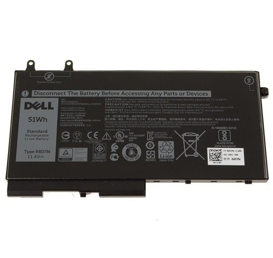 Dell R8D7N Latitude 7591, 5500, 5501, 5401, 5400, 5511, 5510, 5411, 5410, Precision 3541, 3540, 3550 11.4V 4470mAh / 51Wh kannettava tietokonen akku