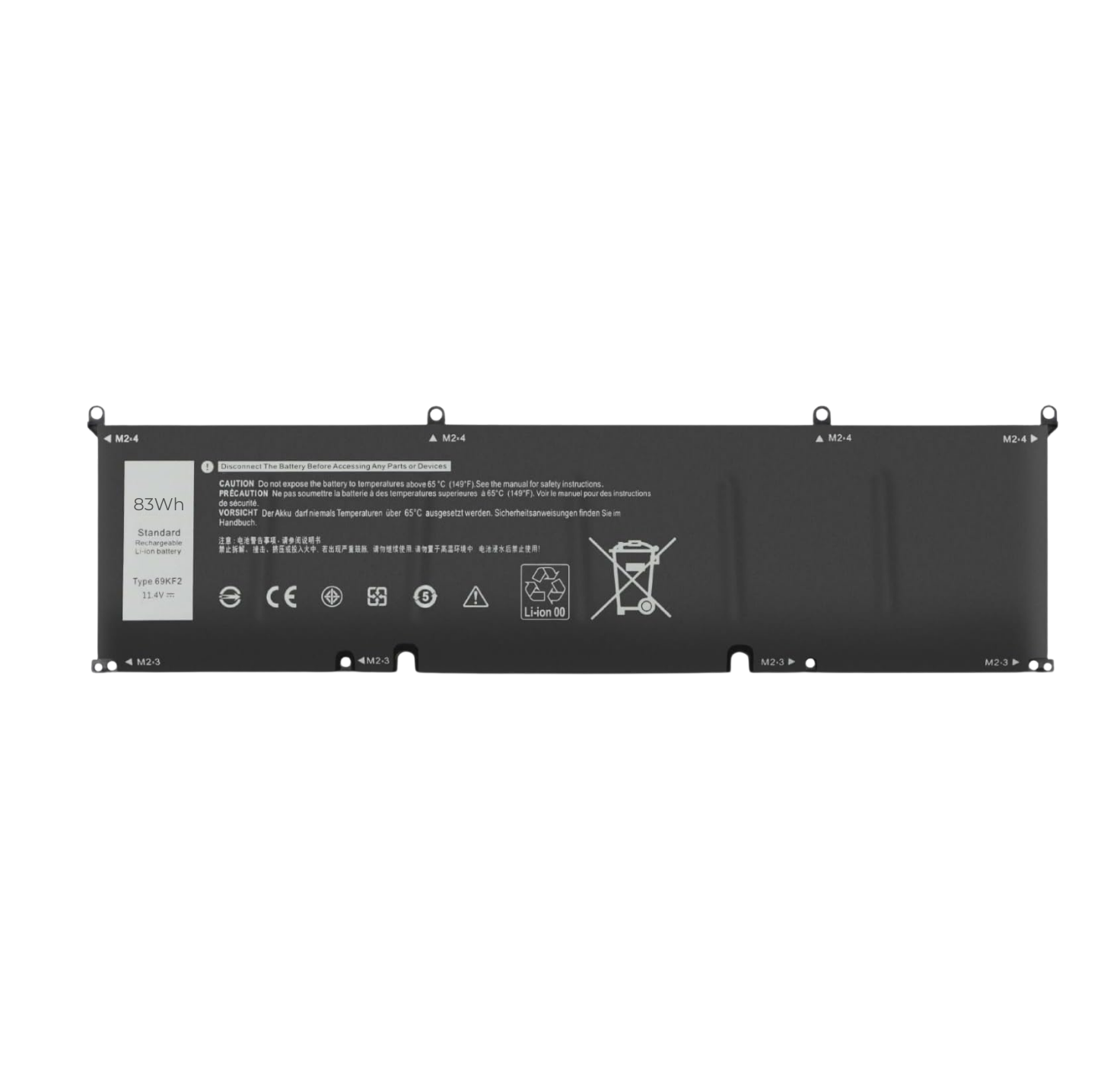 Dell 69KF2, DVG8M, P8P1P XPS 15-9500, Precision 5500, G7 15-7500 11.55V 7167mAh / 83Wh kannettava tietokonen akku