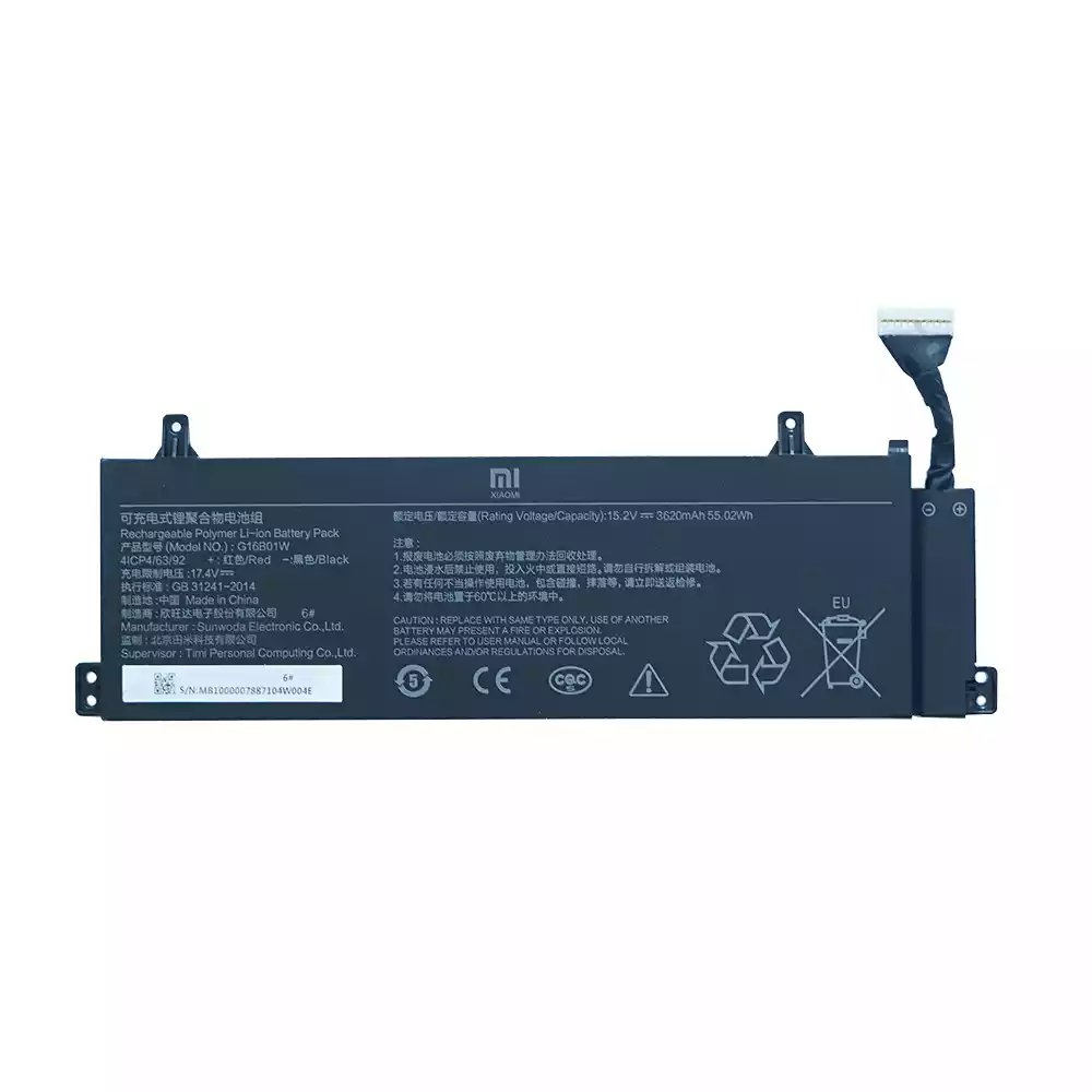 Xiaomi G16B01W G16B01W, Redmi G 16.1 15.4V 3750mAh / 58Wh kannettava tietokonen akku
