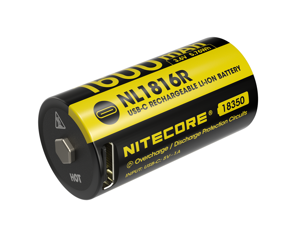 Nitecore NL1816R 3.6V 1600mAh 18350 Li-ion akumulatoru