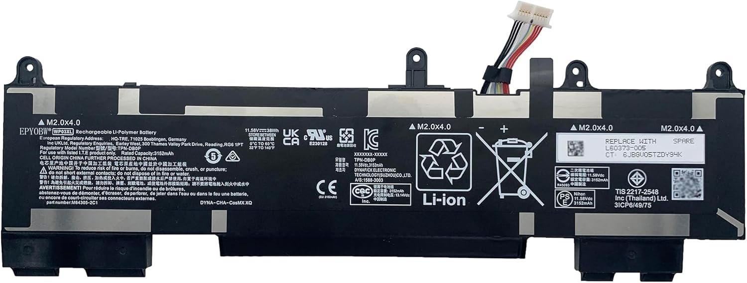 HP WP03XL EliteBook 830, 835, 840, 845, 860, 865 11.55V 4600mAh / 54Wh Li-ion sülearvuti aku