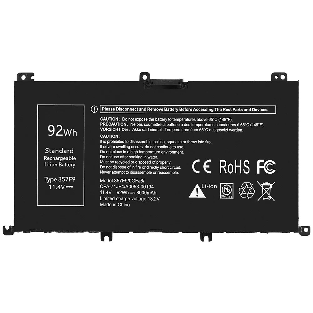 Dell 357F9 Inspiron 15 11.4V 8000mAh / 92Wh kannettava tietokonen akku