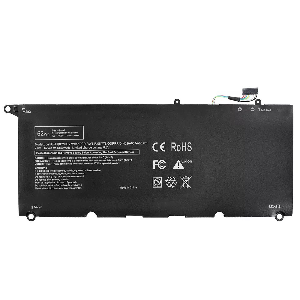Dell JD25G XPS 13 9343, 9350 7.6V 8150mAh / 62Wh kannettava tietokonen akku