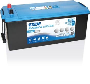 Exide DUAL AGM EP1500 12V 180Ah 900CCA Marine & Leisure battery