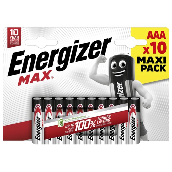 Energizer Max AAA/LR03 baterija 10 gab.