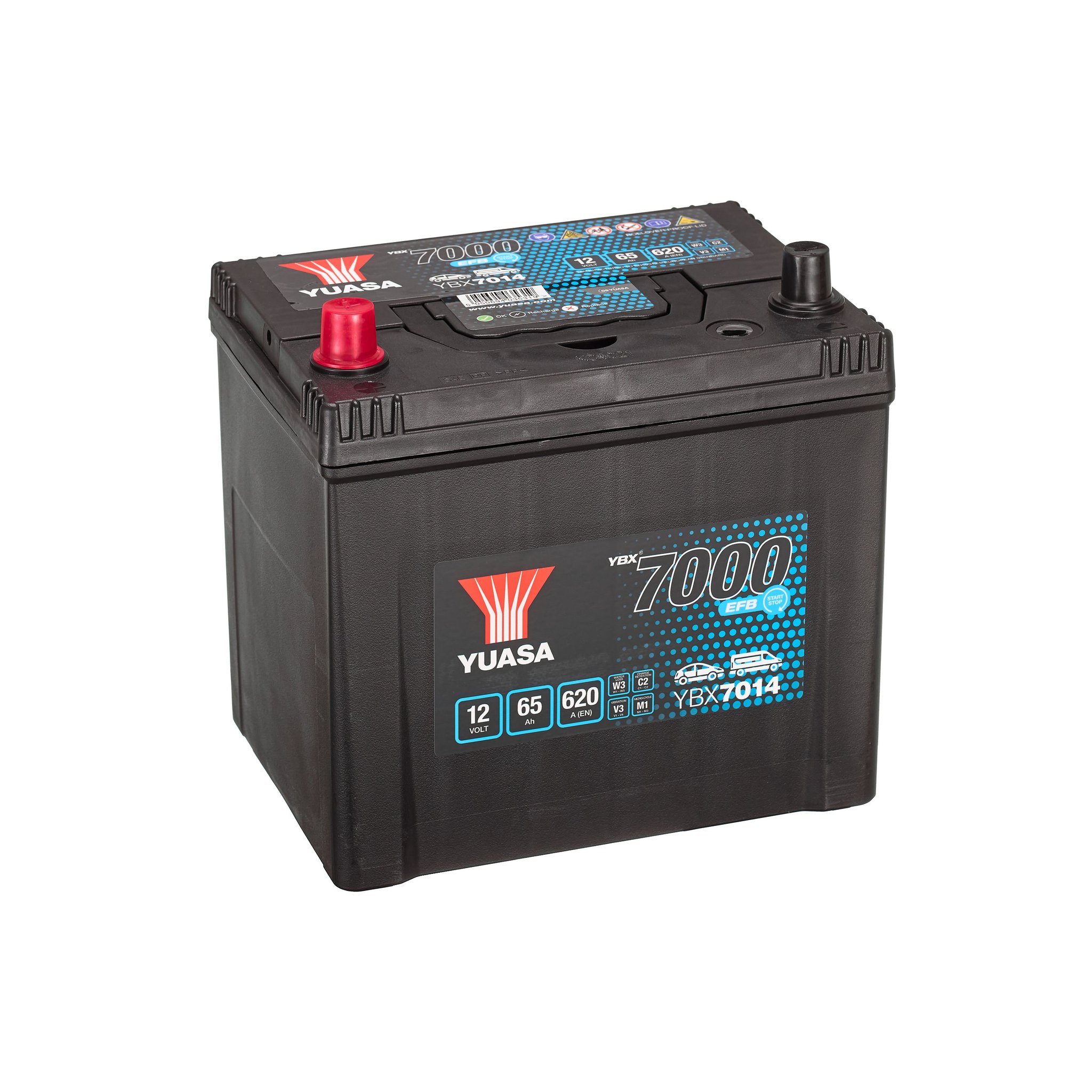 Yuasa YBX7014 12V 65Ah 620CCA EFB Start Stop Plus käivitusaku