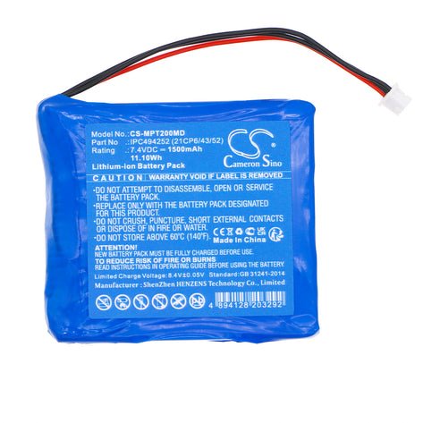 Medcaptain IPC494252 (21CP6/43/52) 1500mAh / 11.10Wh Medicīnas ierīces akumulators