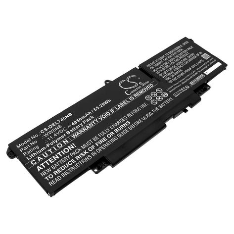 CS kannettavan tietokoneen akku Dell Latitude 7640, Latitude 7440, WW8N8, 0WW8N8, 047T0, V0W55 4850mAh / 55.29Wh Li-ion