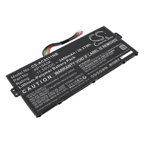 CS Klēpjdatora akumulators Acer Chromebook Spin 511, AP19A5K 3400mAh / 39.27Wh Li-ion