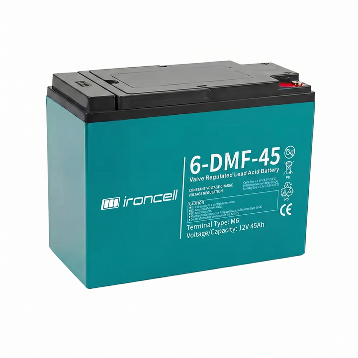 Ironcell 6-DMF-45 süvatühjenev pliiaku 12V 45Ah M6 klemm (e-bike)