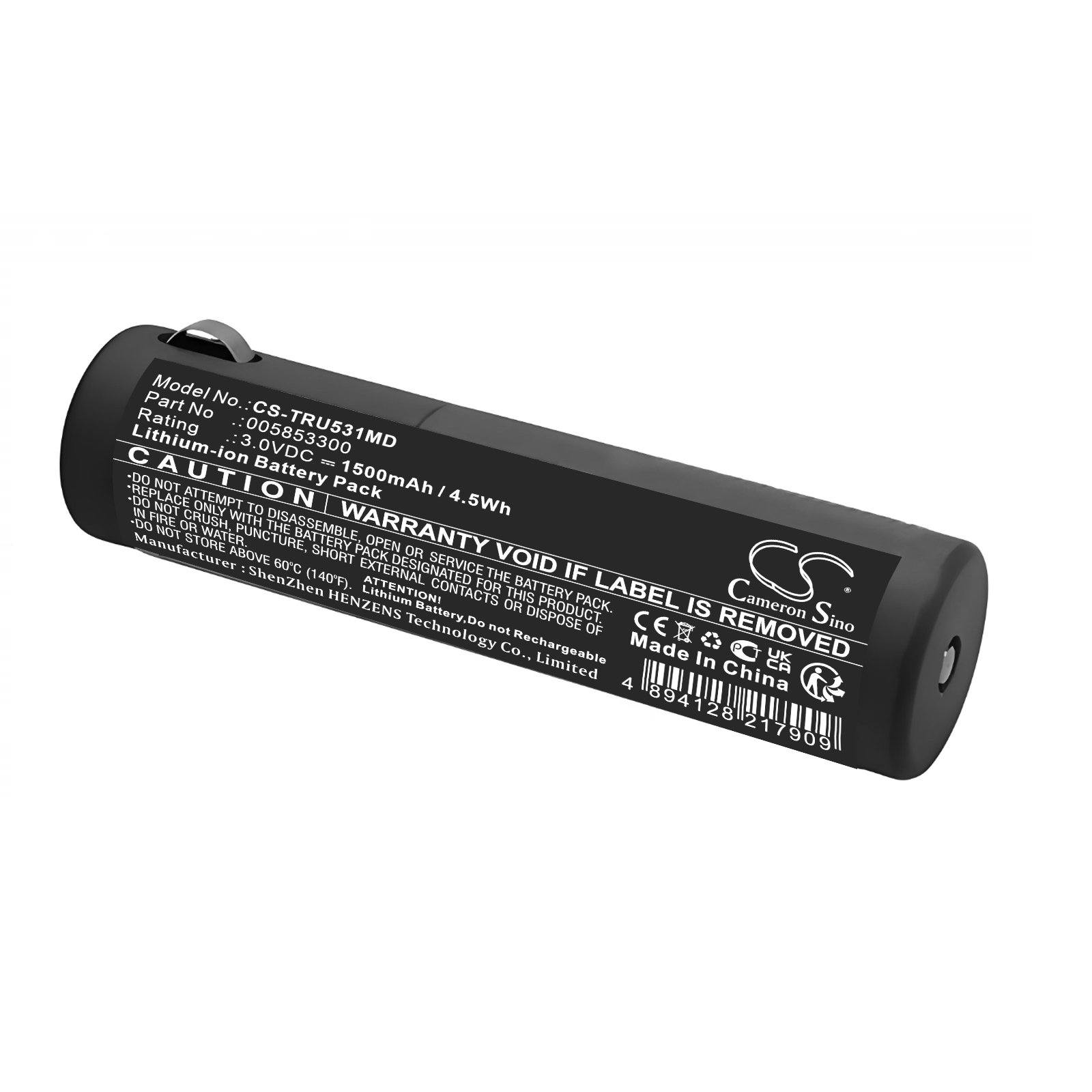 Truphatek 005853300,110755-O 3.0V 1500mAh / 4.5Wh medicīnas ierīces akumulators