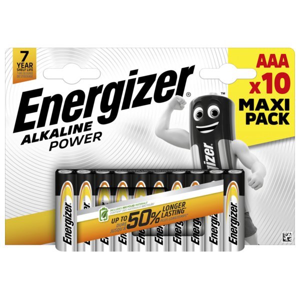 Energizer Alkaline Power AAA/LR03 baterija 10 gab.