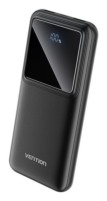 Vention-varavirtalähde, 10 000 mAh, 22,5 W, USB-C, musta