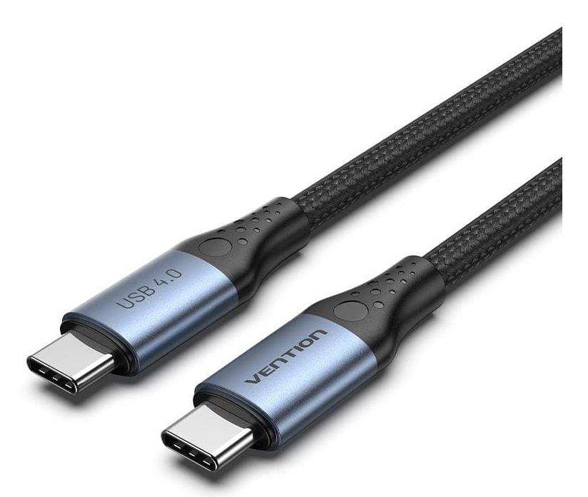 Vention USB 4.0 Cable, USB-C to USB-C, nickel-plated, 1m, black