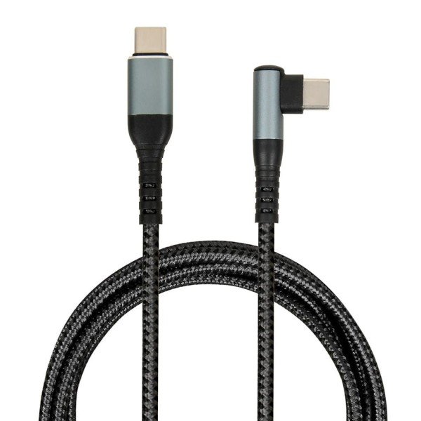 IBOX USB-C kaabel 100W, 2m, must, 90-kraadine